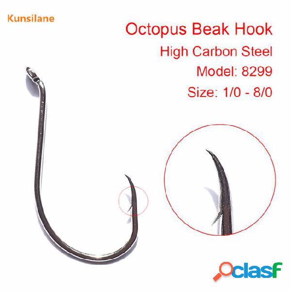 Igh carbon steel 50pcs sharpened octopus beak offset fishing