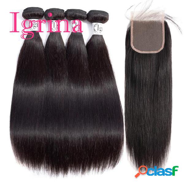Igrina 8a indian virgin hair straight hair weave 3bundles