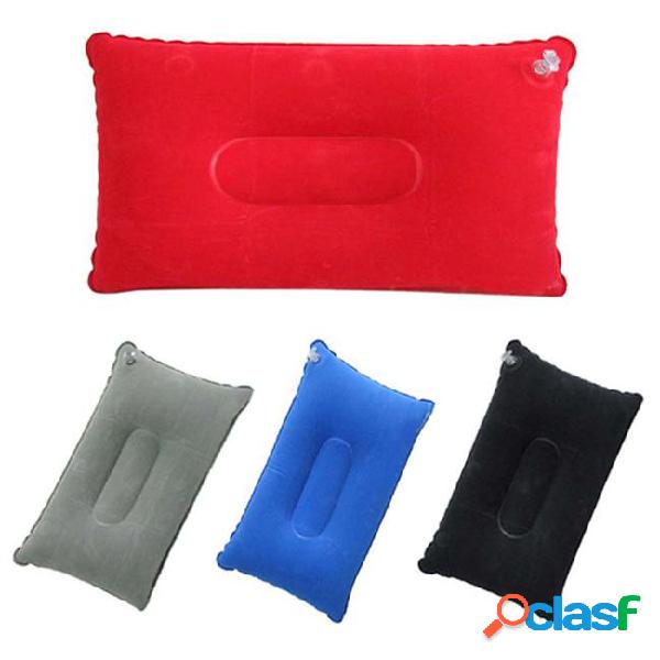 Inflatable camping pillow with velvet double sided ss