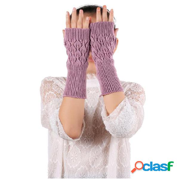 Jaycosin wrist knitted glove fingerless women gloves winter