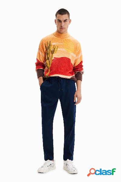 Jersey holgado cuello alto - ORANGE - S
