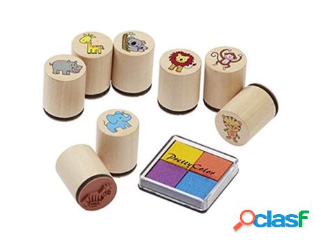 Jogo de Mesa GOKI Stamps Wild Animals With Pigment Stamp Pad