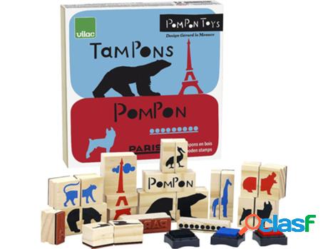 Jogo de Mesa VILAC Wooden Stamps Pompon (3 Anos)