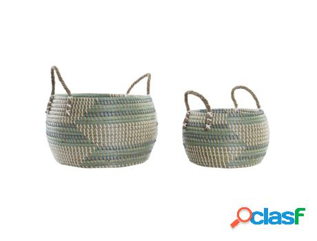 Juego De Cestas Dkd Home Decor Tropical (40 X 40 X 24 Cm)