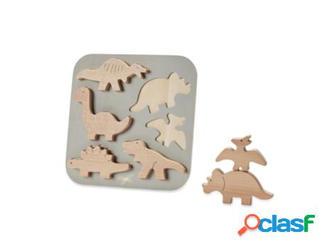 Juego Educativo BYASTRUP (Madera - Gris - 12.5 x 18.5 x 3