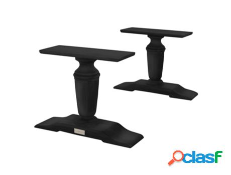 Juego de 2 Patas de Mesa 50X37X15 cm Madera Maciza Negra