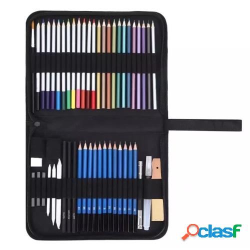 Juego de lápices de colores de 51 piezas Lápices de dibujo
