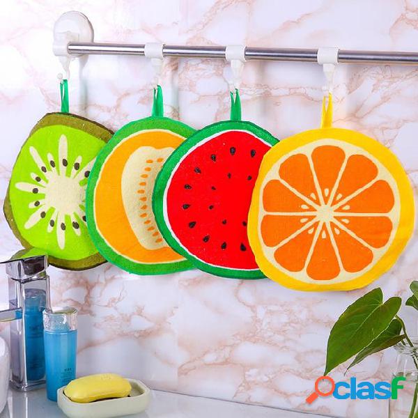 Kawaii fruit print hanging kitchen towel microfiber towels