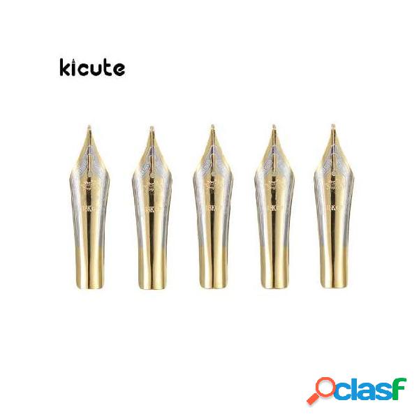 Kicute 5pcs/pack iraurita foutain pen nib gold 0.5mm medium