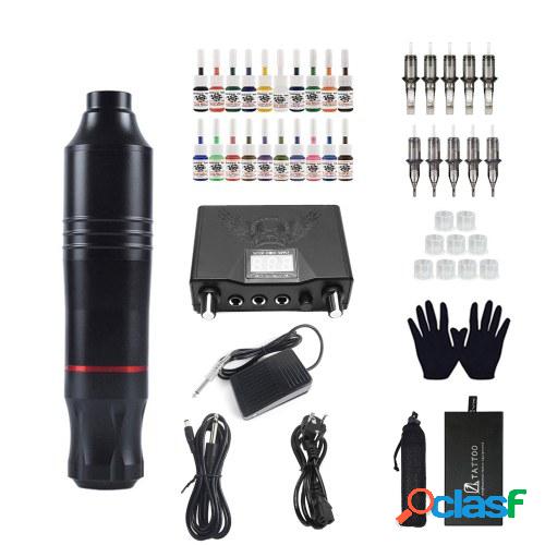 Kit de tatuaje Máquina de tatuaje rotativa Agujas de pluma