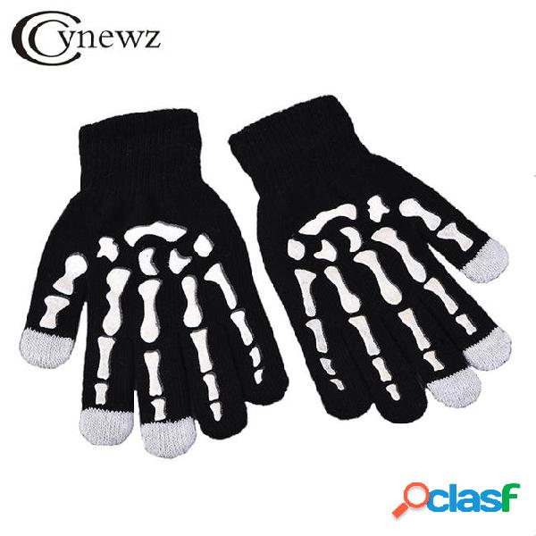 Knitted gloves touch screen guantes creative fluorescence