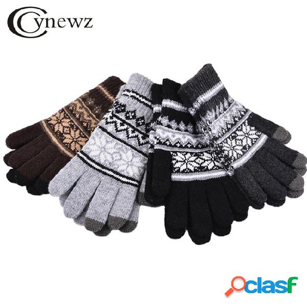 Knitted gloves winter warm men&women touch screen guantes