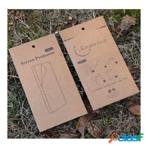 Kraft paper retail box for 9h 2.5d tempered glass screen