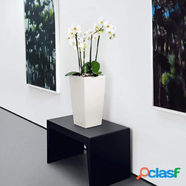 LECHUZA Macetero CUBICO Color 22 ALL-IN-ONE blanco