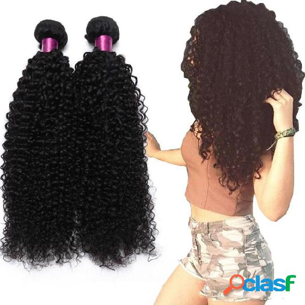 Lady brazilian hair wefts kinky curly natural black