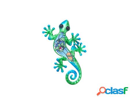 Lagarto Verde/Azul Adorno Pared Jardín Colección Tropical