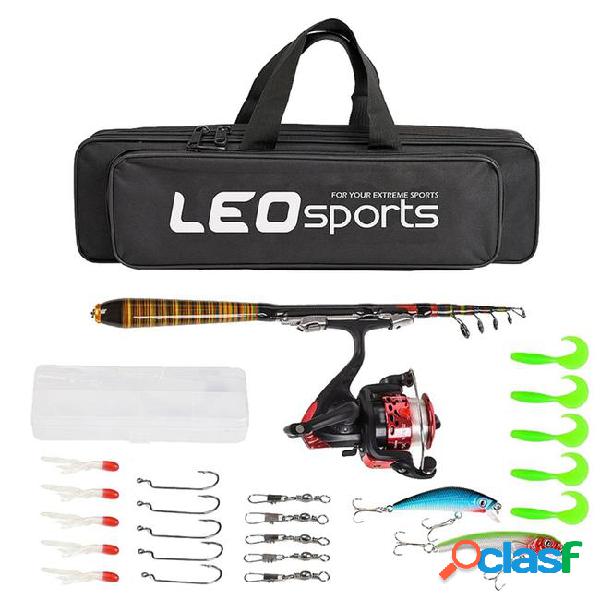 Leo 1.8m fishing rod and reel combo full kit spinning