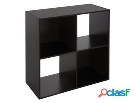Librería Con Cuatro Compartimentos 70X33,5X70 cm Negra de