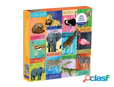 Livro painted safari 500 piece family puzzle de illustrated