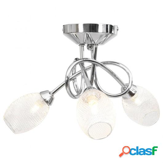 Lámpara de techo con pantallas cromadas 3 bombillas G9