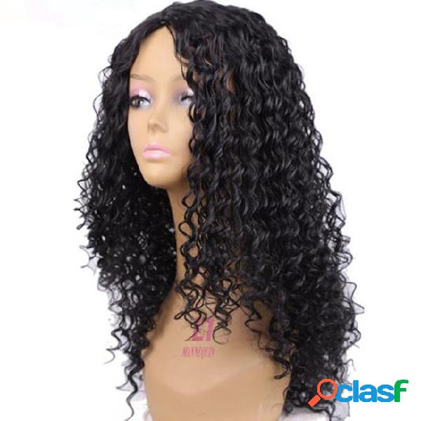 Long afro kinky curly none lace front synthetic hair wigs