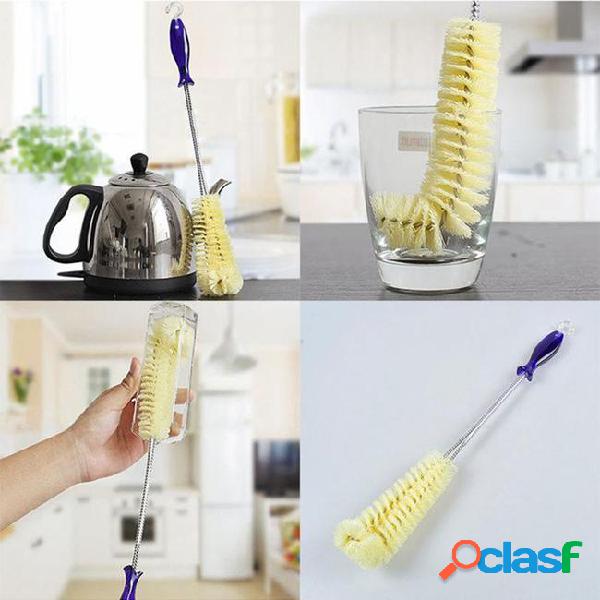 Long handle flexible household cleaning brushes for bottles