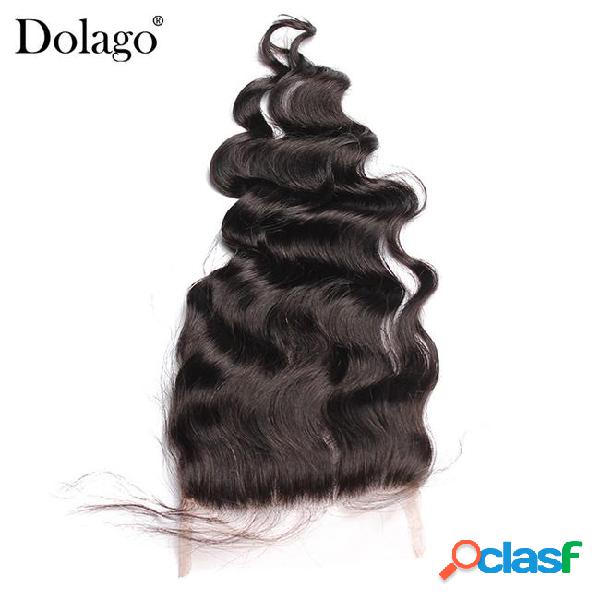 Loose wave 5x5 lace closure bleached knots human hair