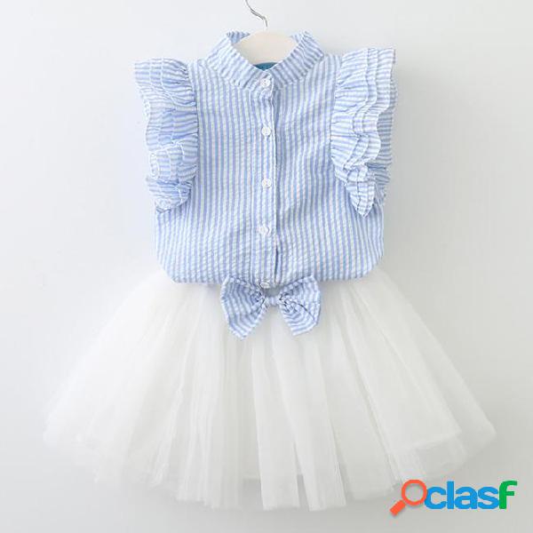 Lotus sleeve princess dress for little girl two piece