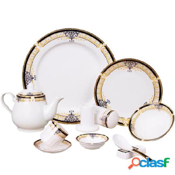 Luxury drinkware 35pcs european ceramic tea set porcelain