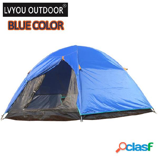 Lvyou outdoor 3-4 person camping double layer tent,