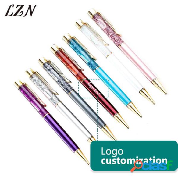 Lzn inject oil copper crystal foil ballpoint metal pen
