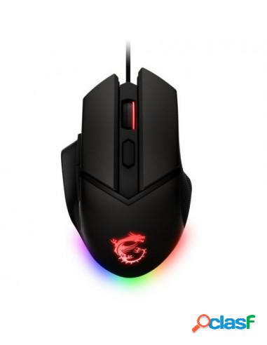 MOUSE MSI GAMING CLUTCH GM20 6400 DPI RGB 6 BOTONES USB