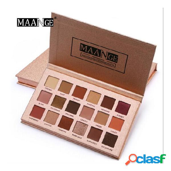 Maange 18 colors eyeshadow palette peary-lustre matte earth