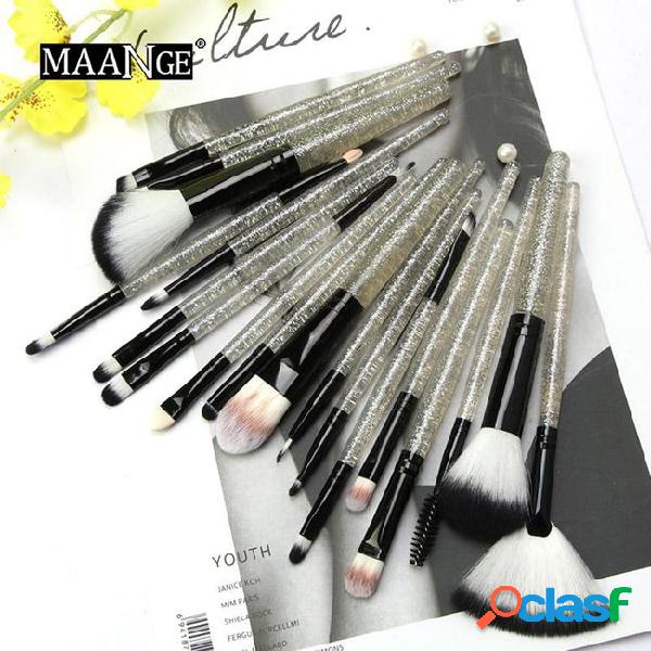 Maange beautiful 18pcs crystal handle makeup brushes sets