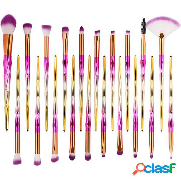 Maange professional 20 pcs wooden handle makeup brushes set