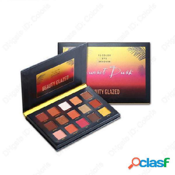 Makeup 15 color sunset dusk eyeshadow palette long lasting