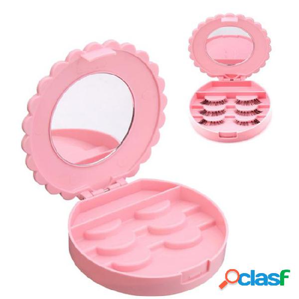 Makeup tools with mirror case organizer bowknot portable
