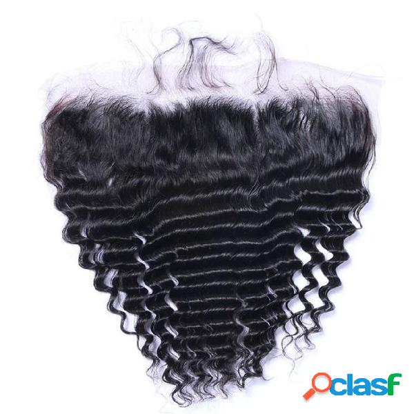 Malaysian deep wave hair 13x4 lace frontal closure with baby