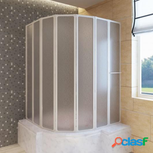 Mampara de ducha con 7 paneles plegables y toallero