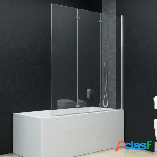 Mampara de ducha plegable 3 paneles ESG 130x138 cm