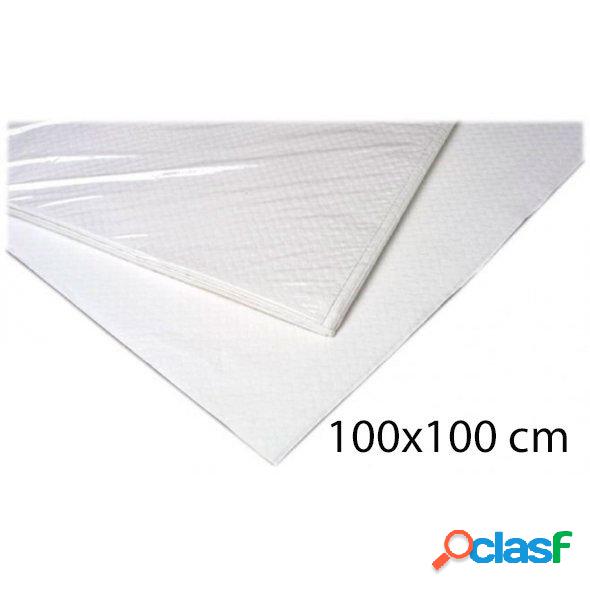Mantel desechable blanco 100x100 cm papel 35 gr. caja 400
