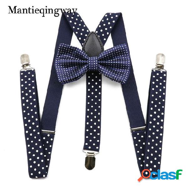 Mantieqingway unisex suspenders bow ties for men women