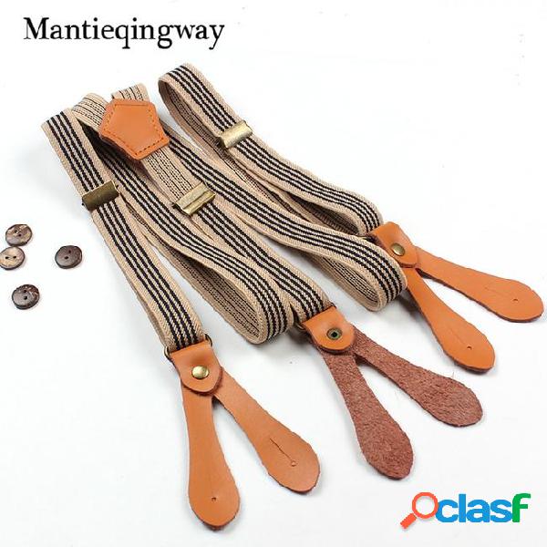 Mantieqingway unisex suspenders for mens adult buttons