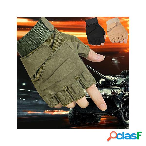 Men motorcycle half finger gloves army combat mitt