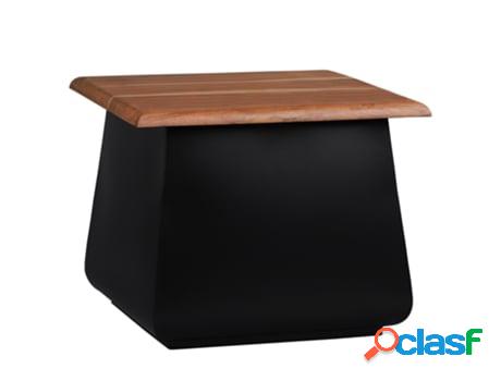 Mesa Auxiliar 50X40X50 cm Madera de Acacia Negra/Natural Y