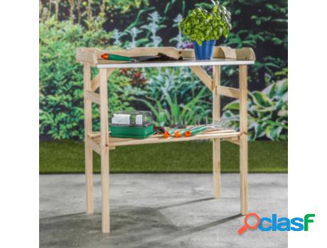 Mesa De Jardín HI (Beige - Madera - 82 x 38 x 78 cm)