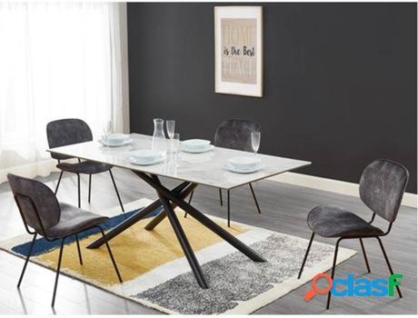 Mesa de Comedor VENTE UNIQUE Sorrente (Piedra - Blanco -