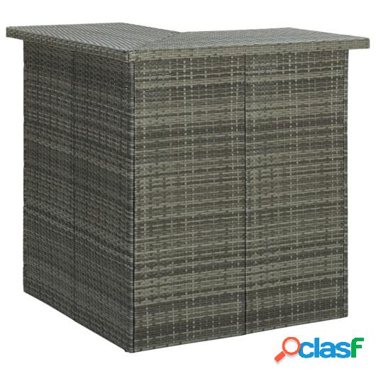 Mesa de bar de esquina gris ratán sintético 100x50x105 cm