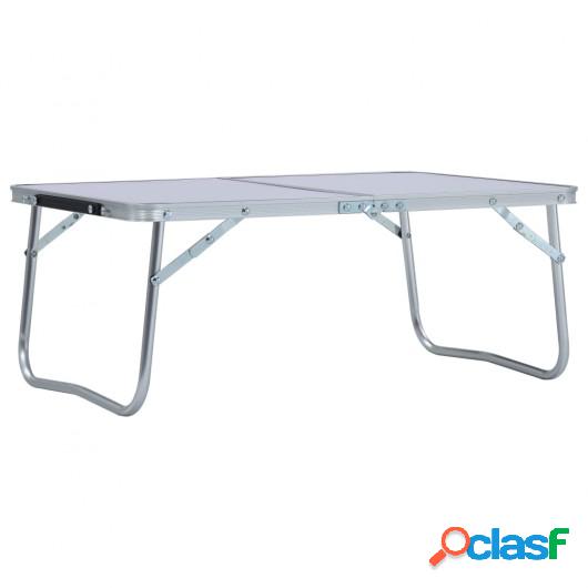 Mesa de camping plegable aluminio blanca 60x40 cm
