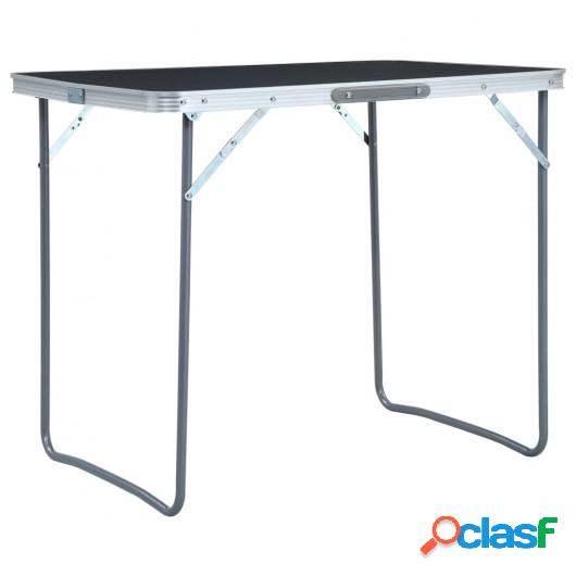 Mesa de camping plegable estructura metálica gris 80x60 cm